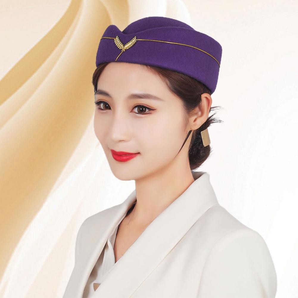 Jual Solid Color Female Flight Attendant Hat Sweet Business Uniform ...