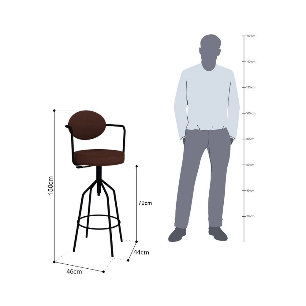 Jual Informa Langfang Kursi Bar Kulit - Cokelat Bar Stool Kursi Kafe ...