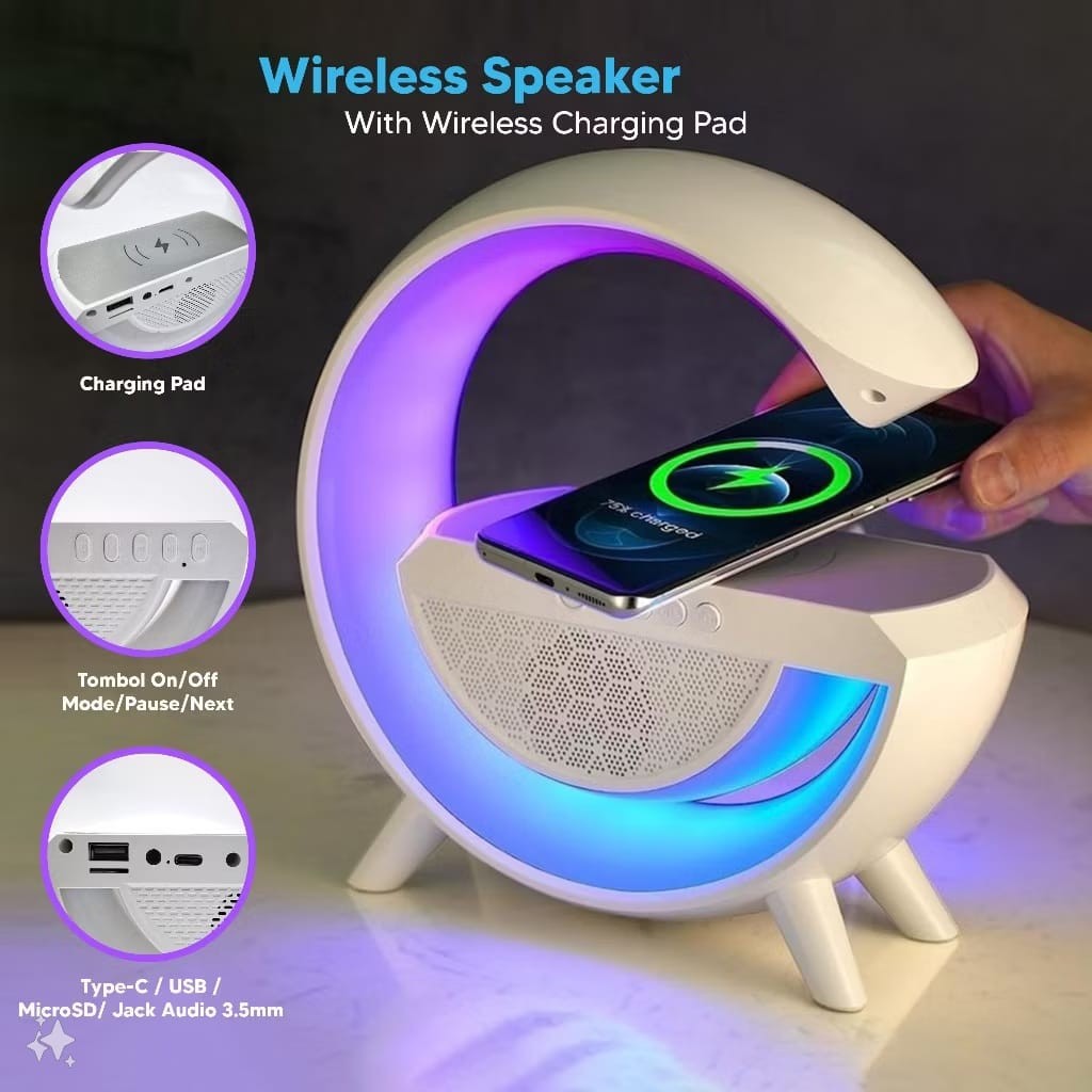 Jual speaker bluetooth LED ambient light RGB pengisi daya wireless ...