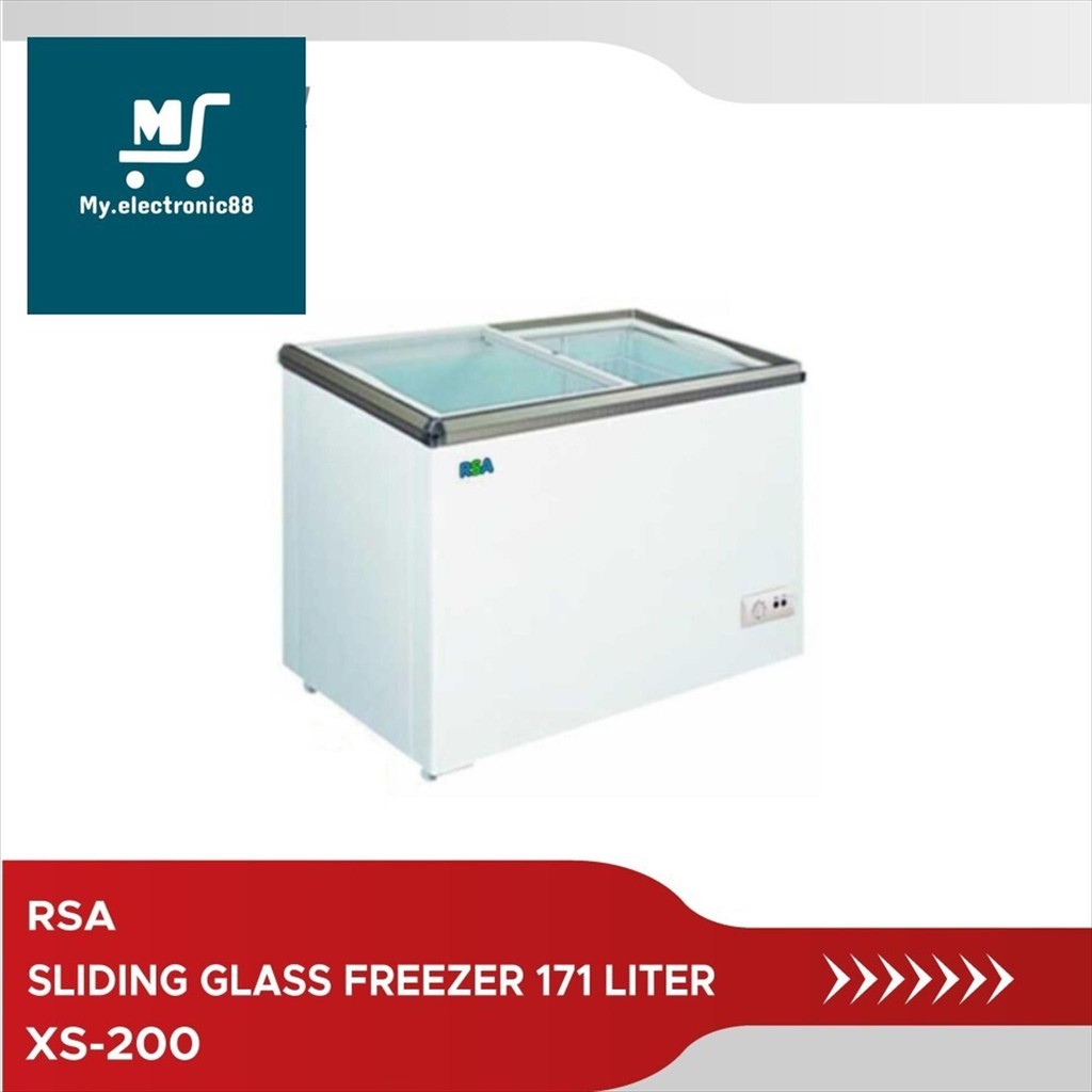 Jual RSA FREEZER GLASS SLIDING FLAT 171L (XS-200) | Shopee Indonesia