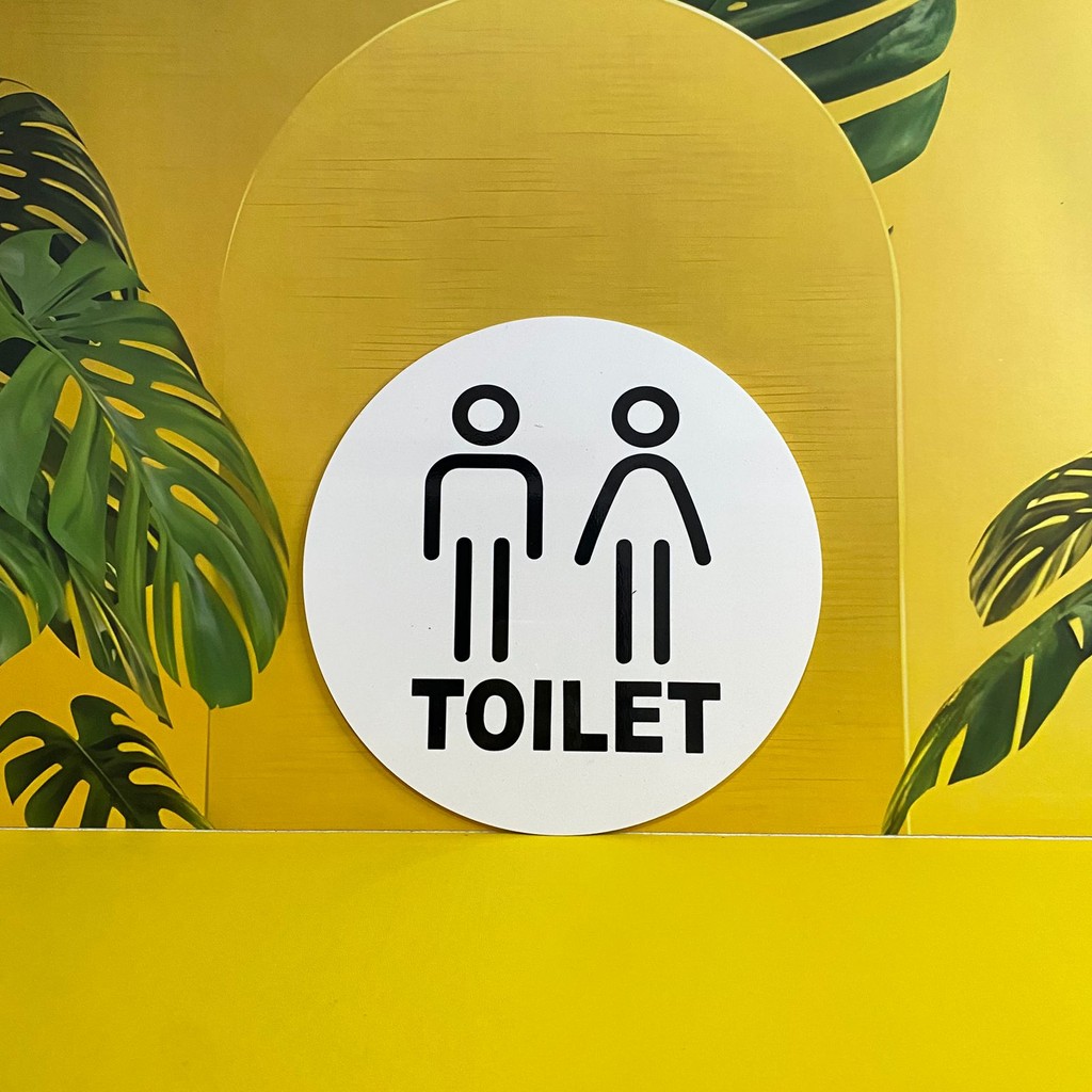 Jual Sign Stiker Toilet Keren Sign Board Restroom Akrilik toilet putih ...