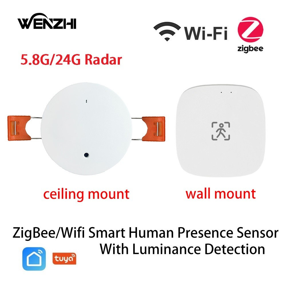 Jual Zigbee Wifi Mmwave Human Presence Motion Sensor With Luminance Distance Detection