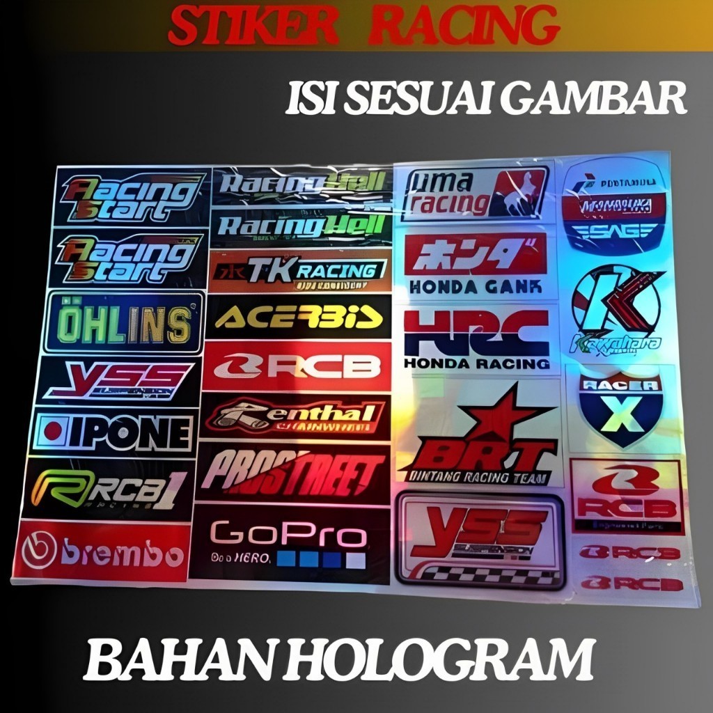 Jual Stiker Racing Pack Sticker Racing Hologram Stiker Sponsor Stiker ...