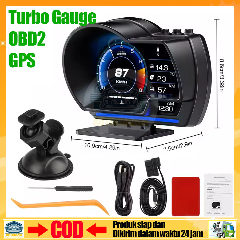Jual (Siap, cod)Car Smart Gauge P6 Ultra OBD2+GPS HUD Car Head Up ...