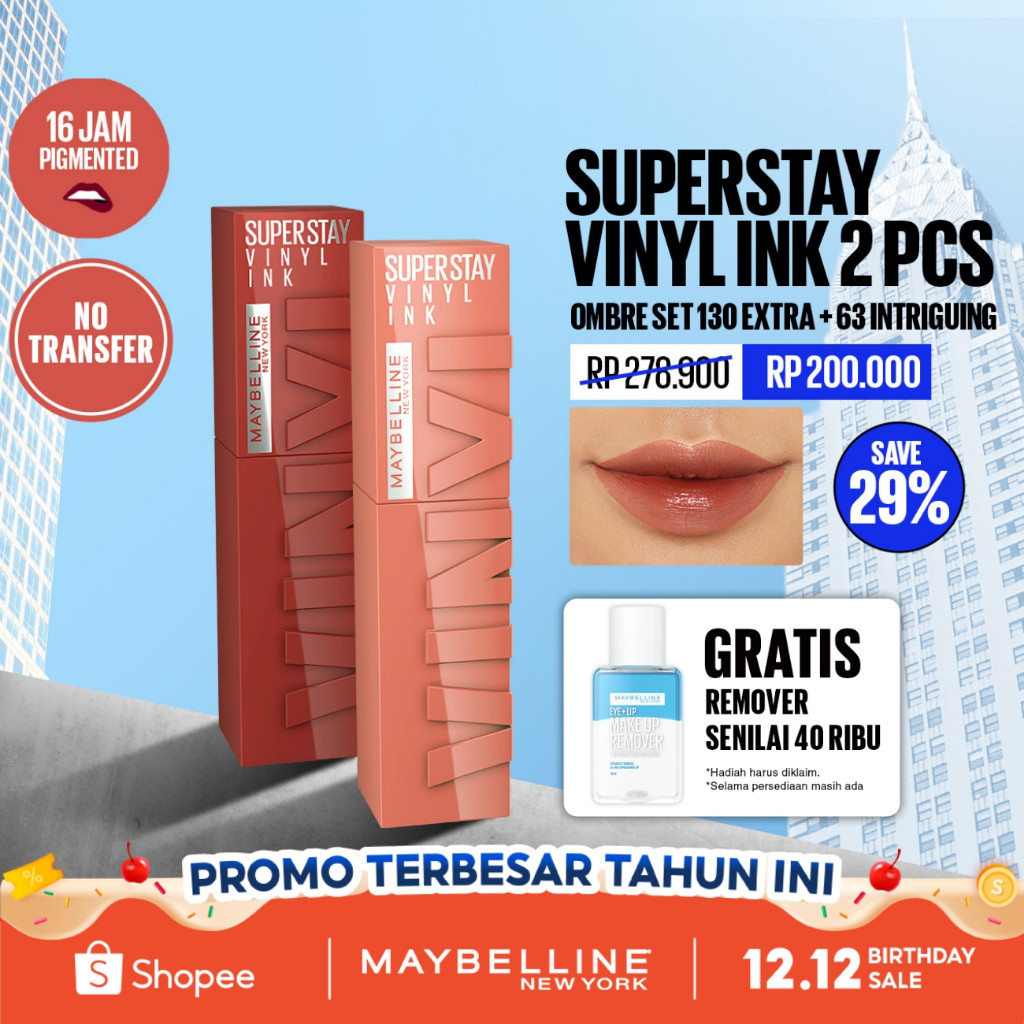Jual [CUCI GUDANG] MAYBELLINE Paket Hemat Superstay Vinyl Ink 2 pcs ...