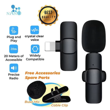 Mic Clip On Wireless K8 Mic Youtuber Vlog Live Streaming Microphone Usb Type C Mini Mikrofon Hp