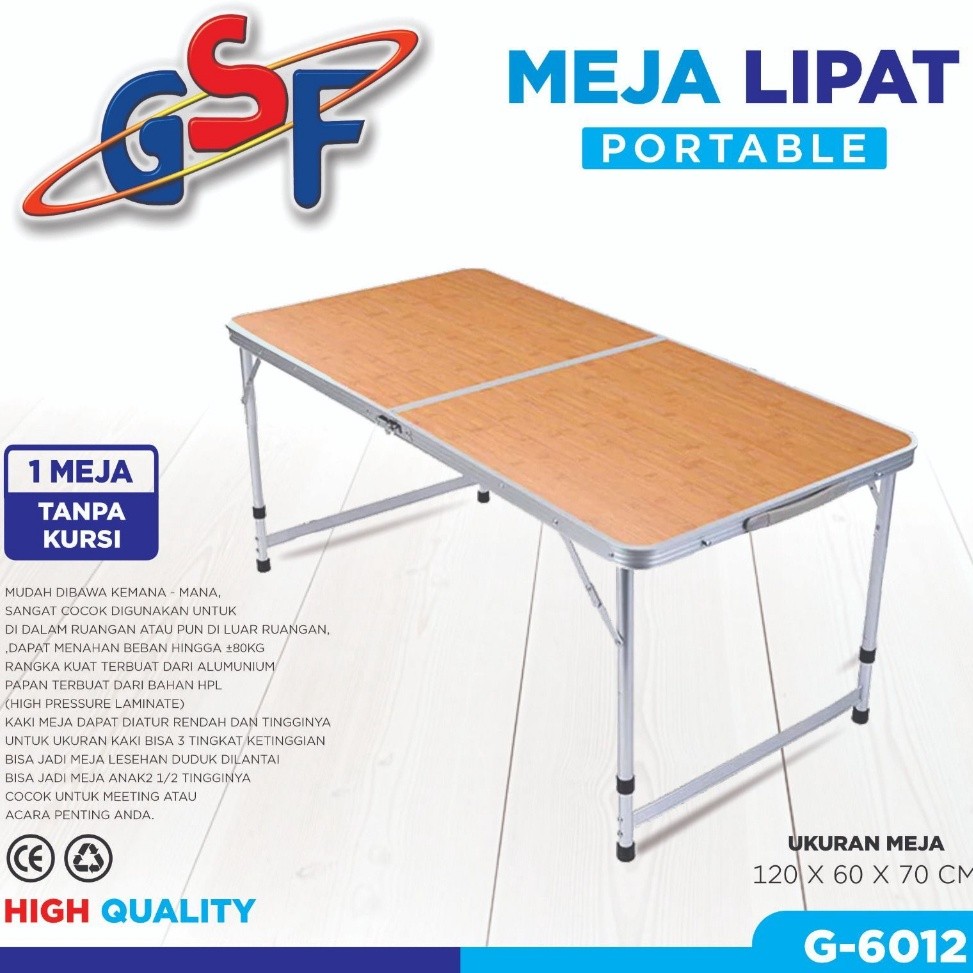 Terlaris MEJA LIPAT JUALAN MEJA JUALAN PORTABLE MEJA BAZAR MEJA LIPAT PORTABLE SERBAGUNA MEJA SANTAI MEJA GARASI MEJA BESAR GSF 612 S96