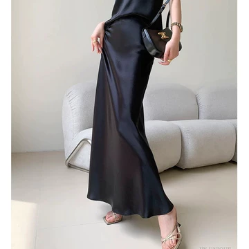 Bellybal Rok Resleting Elegan Tampil Stylish Saat Lebaran Rok Satin Silk Premium Korean Satin