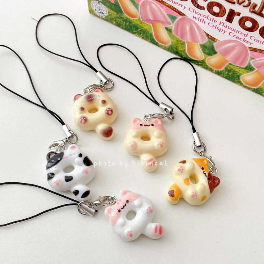 Jual Bibimcat - Donut Cat Phone Strap Kucing Donat / Gantungan Tali HP ...
