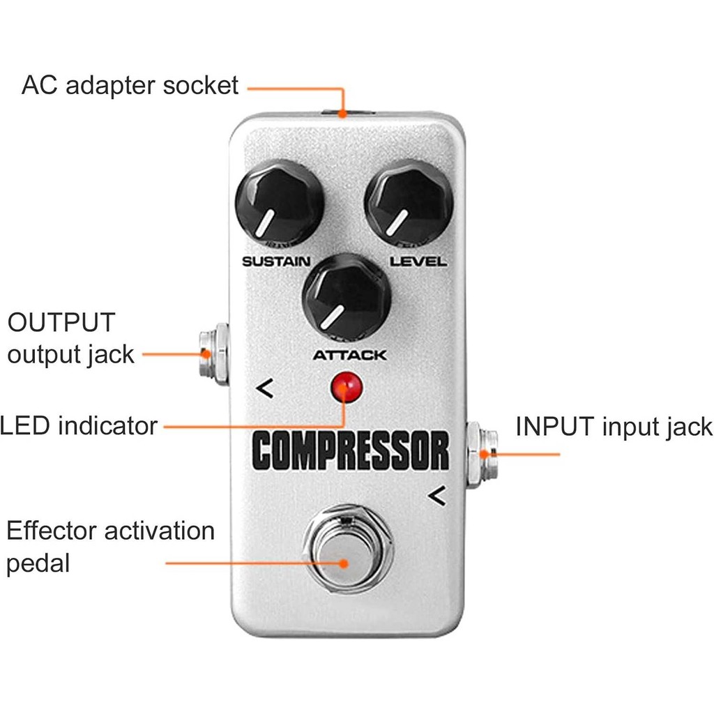 Jual KOKKO Mini Pedal Compressor Efek Gitar True Bypass 9V - CFP2 ...