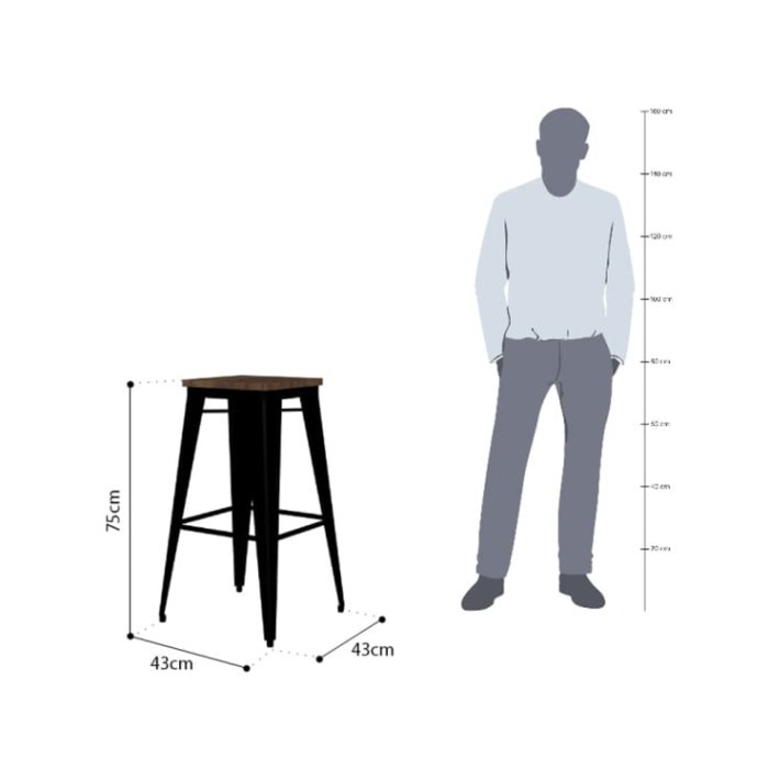 Jual Kursi Bar Stool Cafe Minimalis INFORMA London Elm Kursi Restoran ...