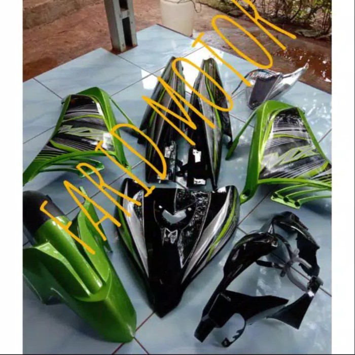 Jual cover body full halus jupiter mx 135 new hijau plus striping ...