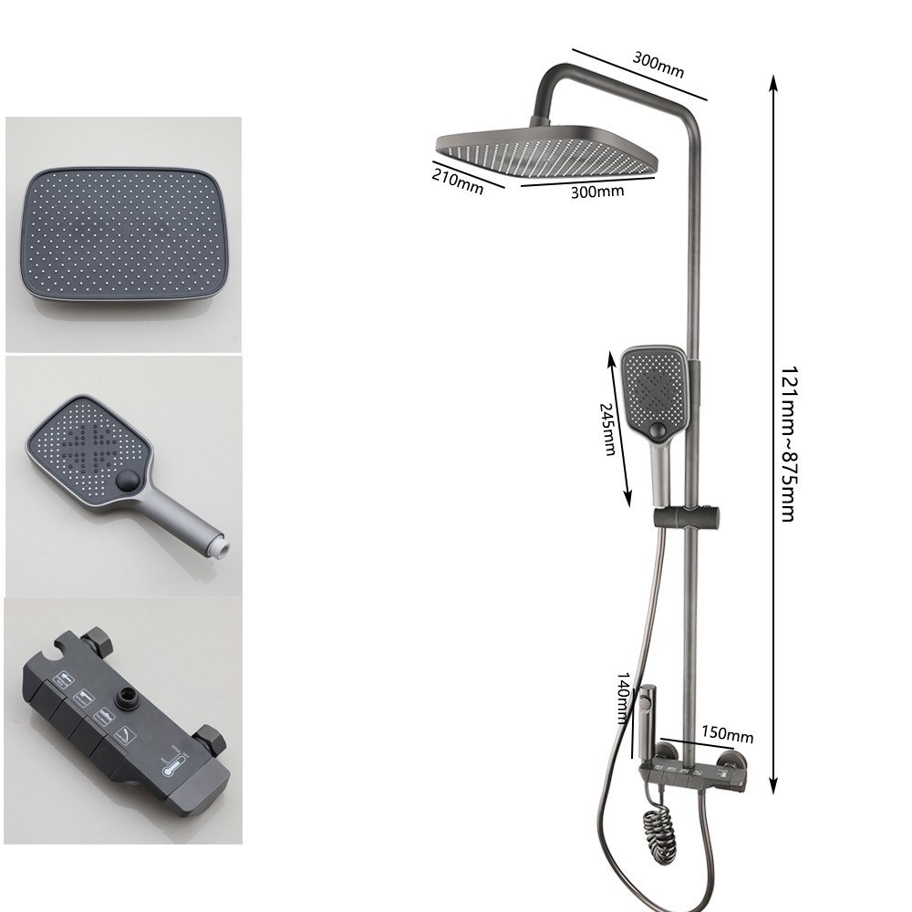 Jual THE BEST KEMAIDI Piano Key Shower Faucet Set Grey Shower System 4 ...