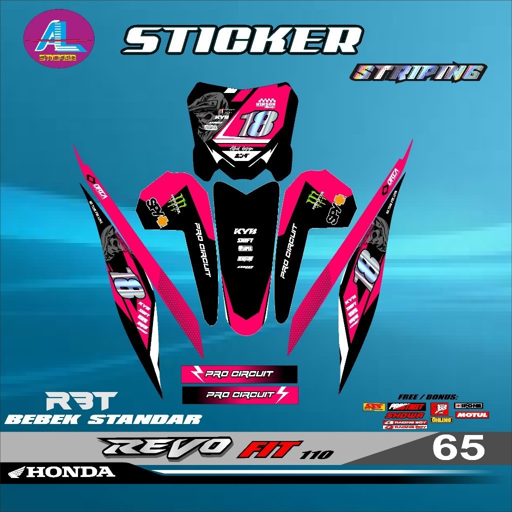 Jual Sticker RBT REVO FIT 110 MOTOR RBT BEBEK MODIF SUPERMOTO YZ CRF ...