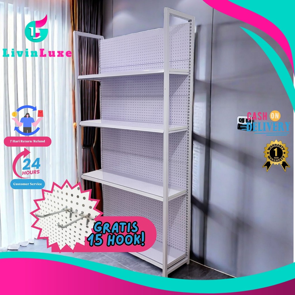 Jual LivinLuxe - Rak Besi Baja 100% Untuk Display Barang Supermarket ...