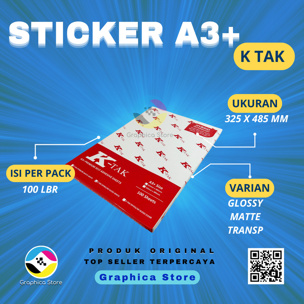 Jual Kertas Sticker Vinyl Laser KTAK | K-TAK | Sticker Polos | Shopee ...