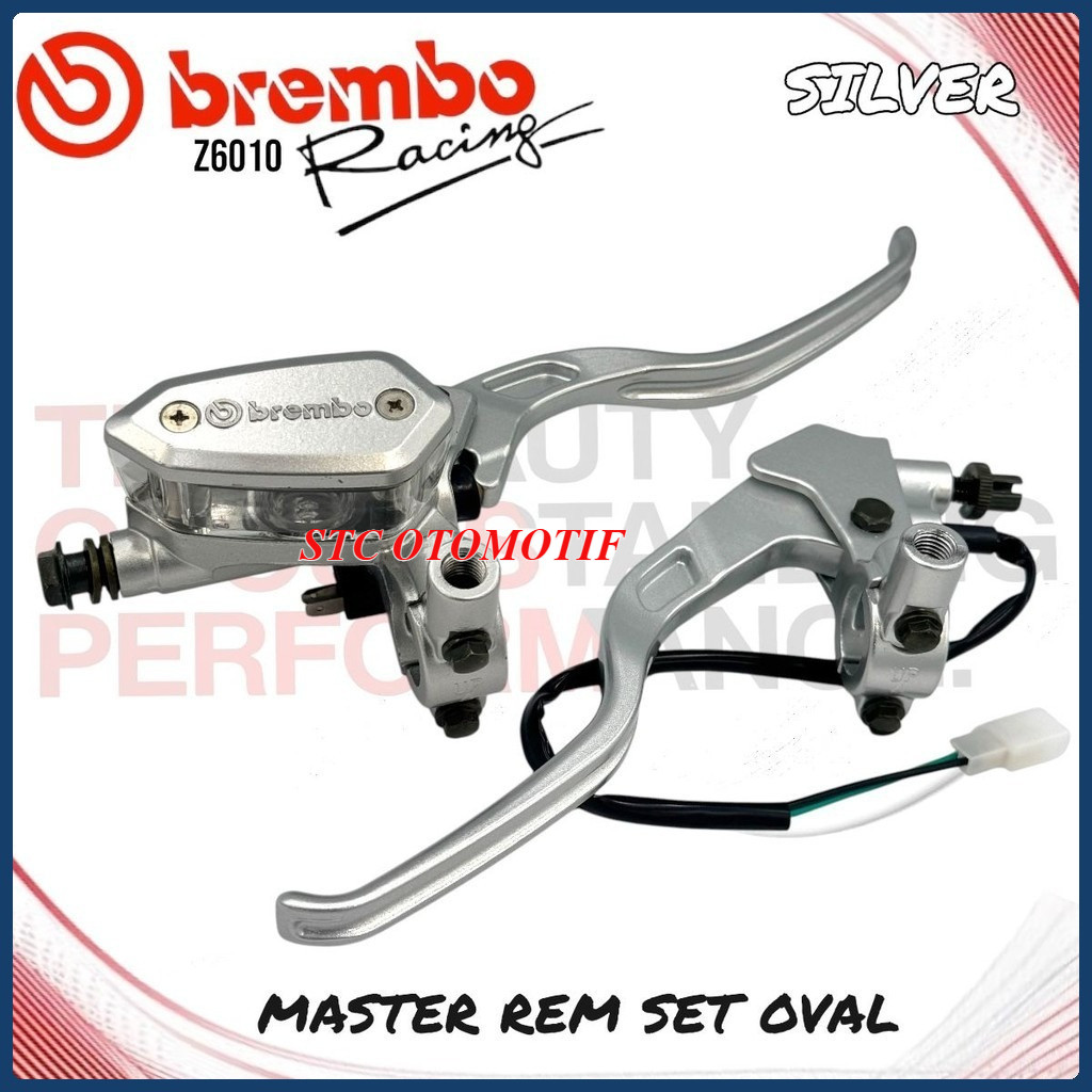 Jual Master Rem Set Tabung Oval Plus Switch Rem Warna Full Silver ...