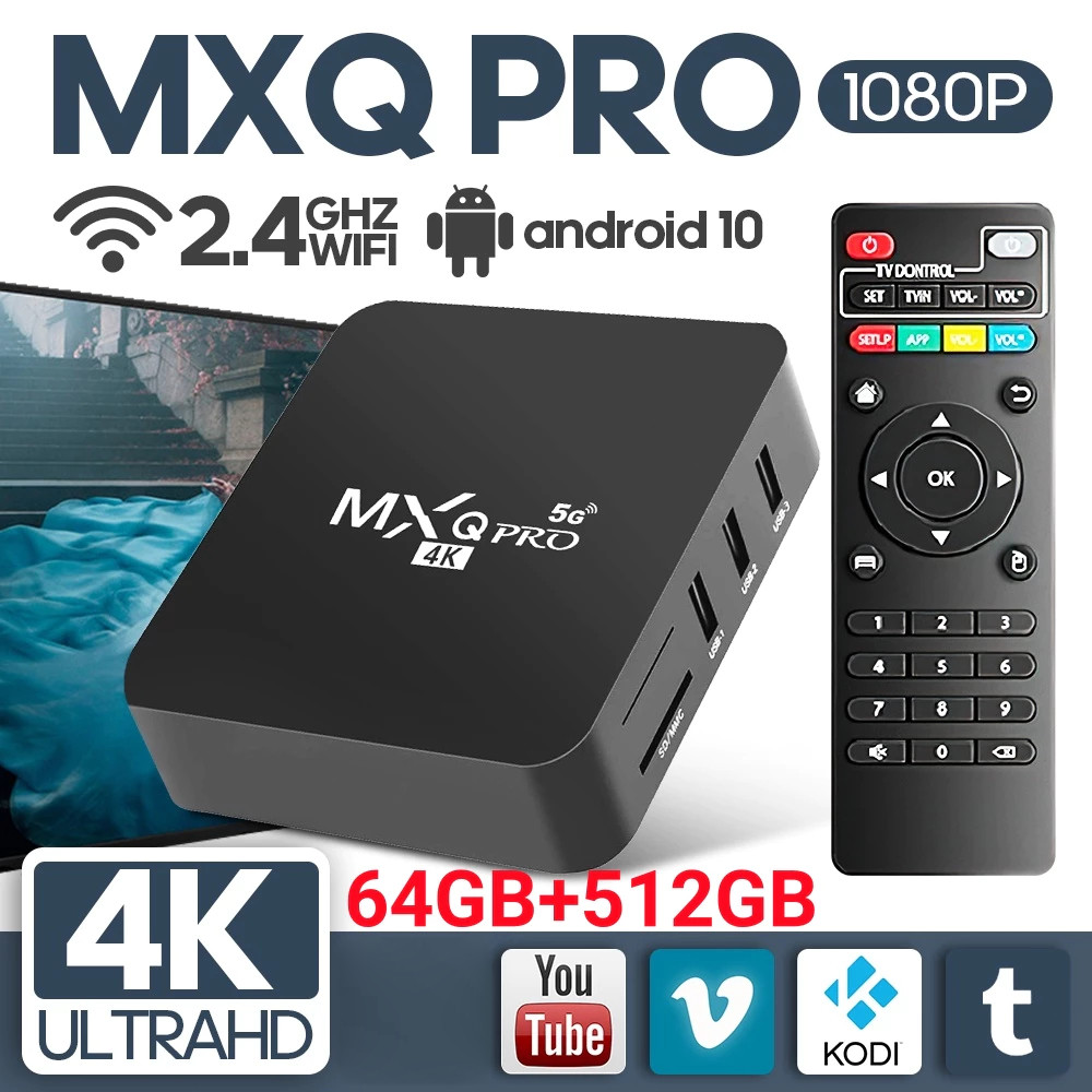Jual MXQ PRO Android TV Box 4K HD Smart Set Top Box 64GB Ram 512GB Rom ...