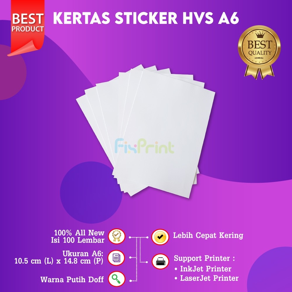 Jual FixPrint Sticker Vinyl Transparant Kertas Stiker Bening A4 Stiker ...