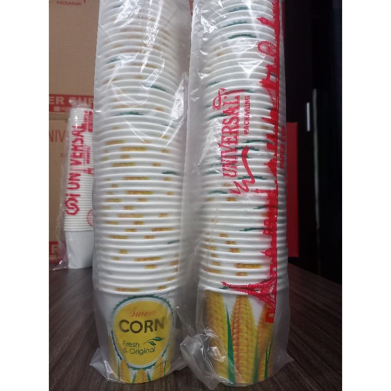 Jual Paper cup merk Universal 1 dus isi 20 slop = 1.000 pcs | Shopee ...