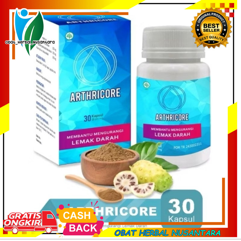 Arthricore asli Obat Herbal aman tanpa efeksamping penurun darah tinggi / penurun kolesterol 1 botol isi 30 capsul