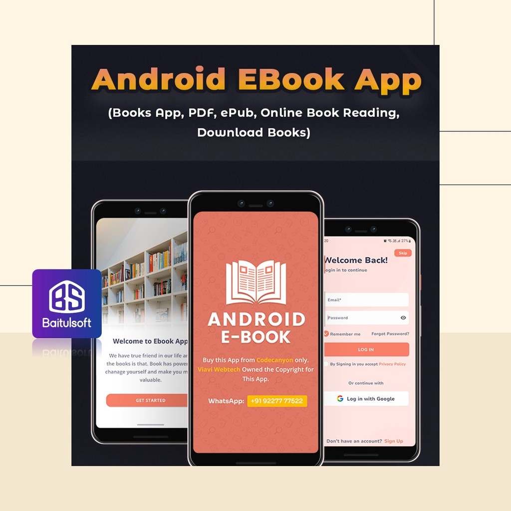 Jual SOURCE CODE APLIKASI MOBILE ANDROID EBOOK APP (BOOKS APP, PDF ...