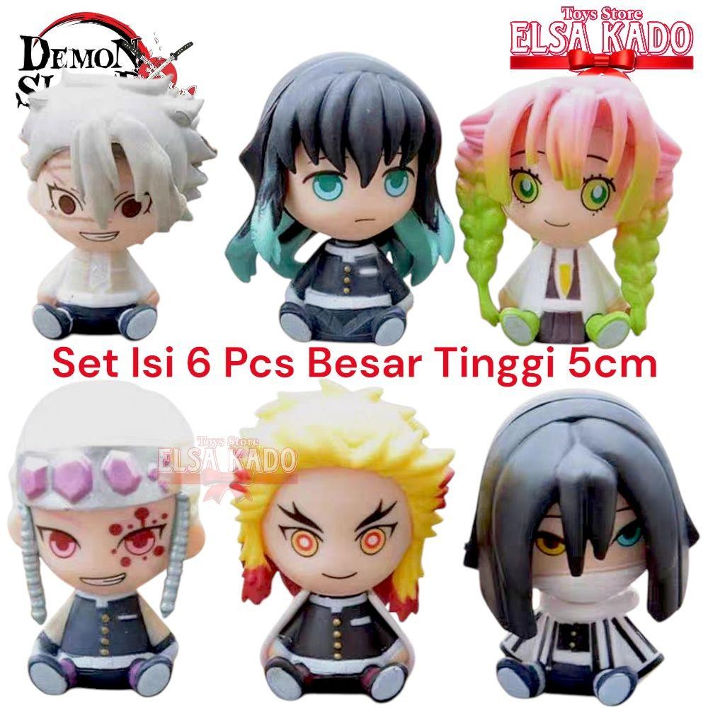 Jual Action Figure Demon Slayer Chibi Set 6 Pcs Tinggi 5cm Anime ...