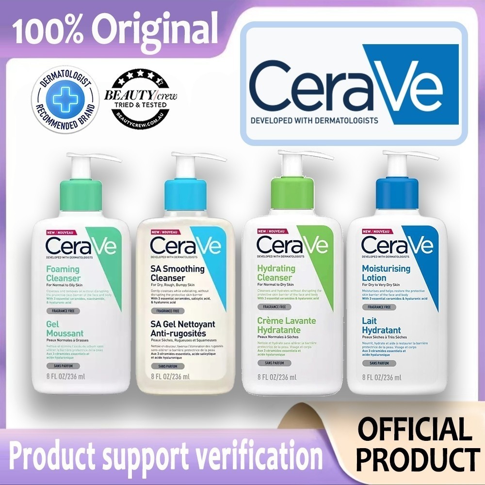 Jual CeraVe Foaming Facial Cleanser |SA Smoothing Cleanse | Hydrating ...