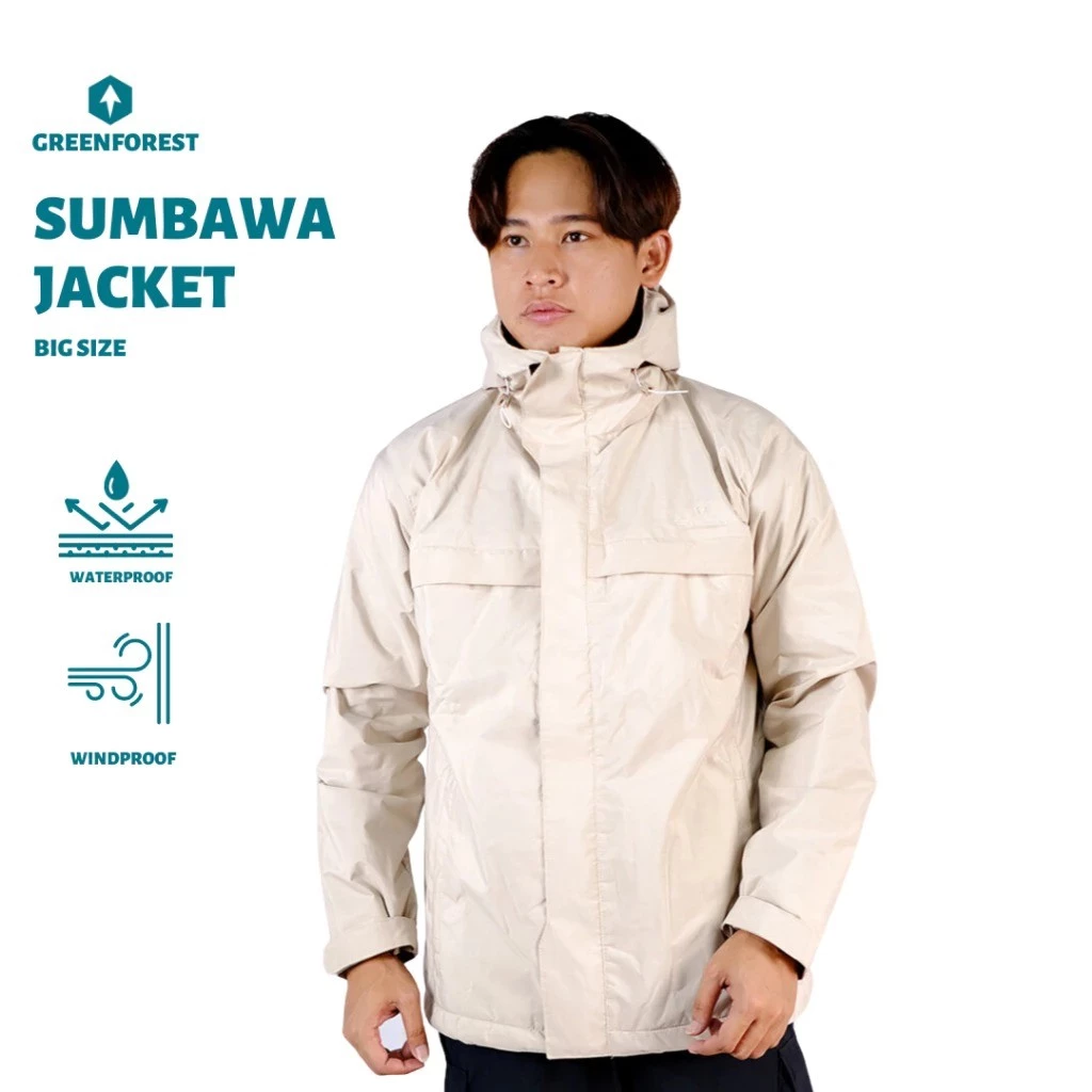 Greenforest Sumbawa Jaket Gunung Waterproof Inner Polar Big Size Pria dan Wanita - Jaket Polar Jumbo