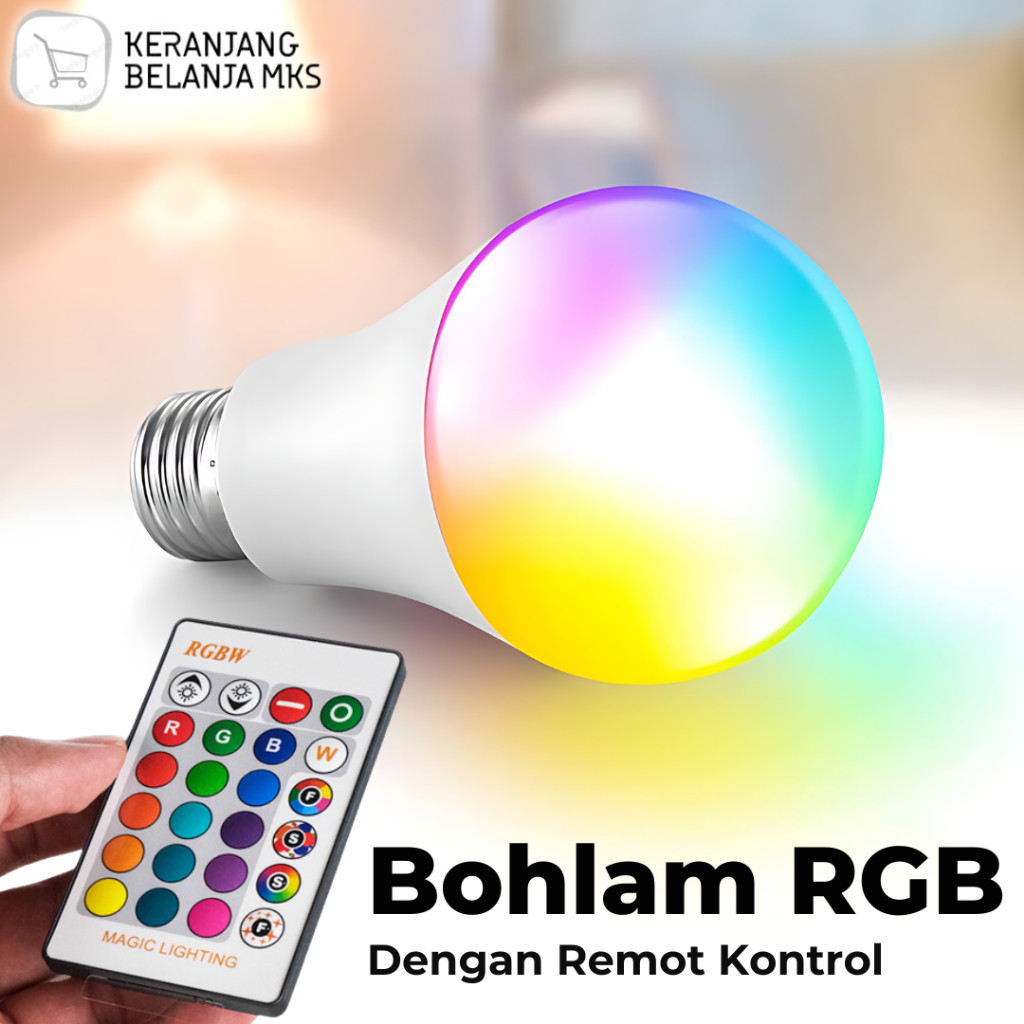 Jual Lampu Bohlam LED RGB dengan Remote Control 15W E27 | Shopee Indonesia