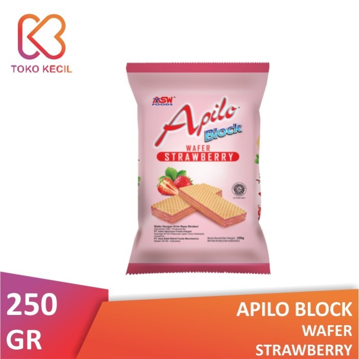 Jual Apilo Block Wafer Strawberry 250gr | Shopee Indonesia