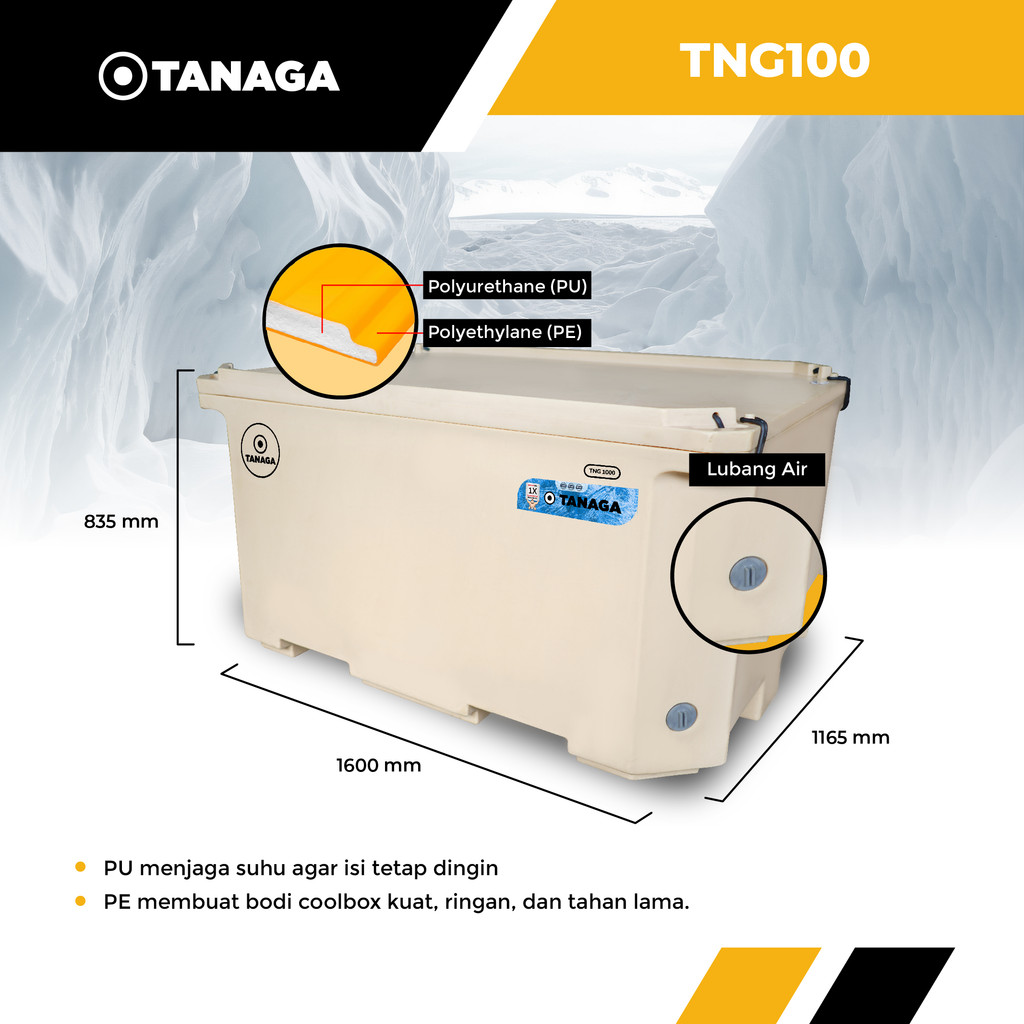 Jual TANAGA Cooler Box 1000Liter Penyimpanan Ikan Tahan Lama Cocok ...