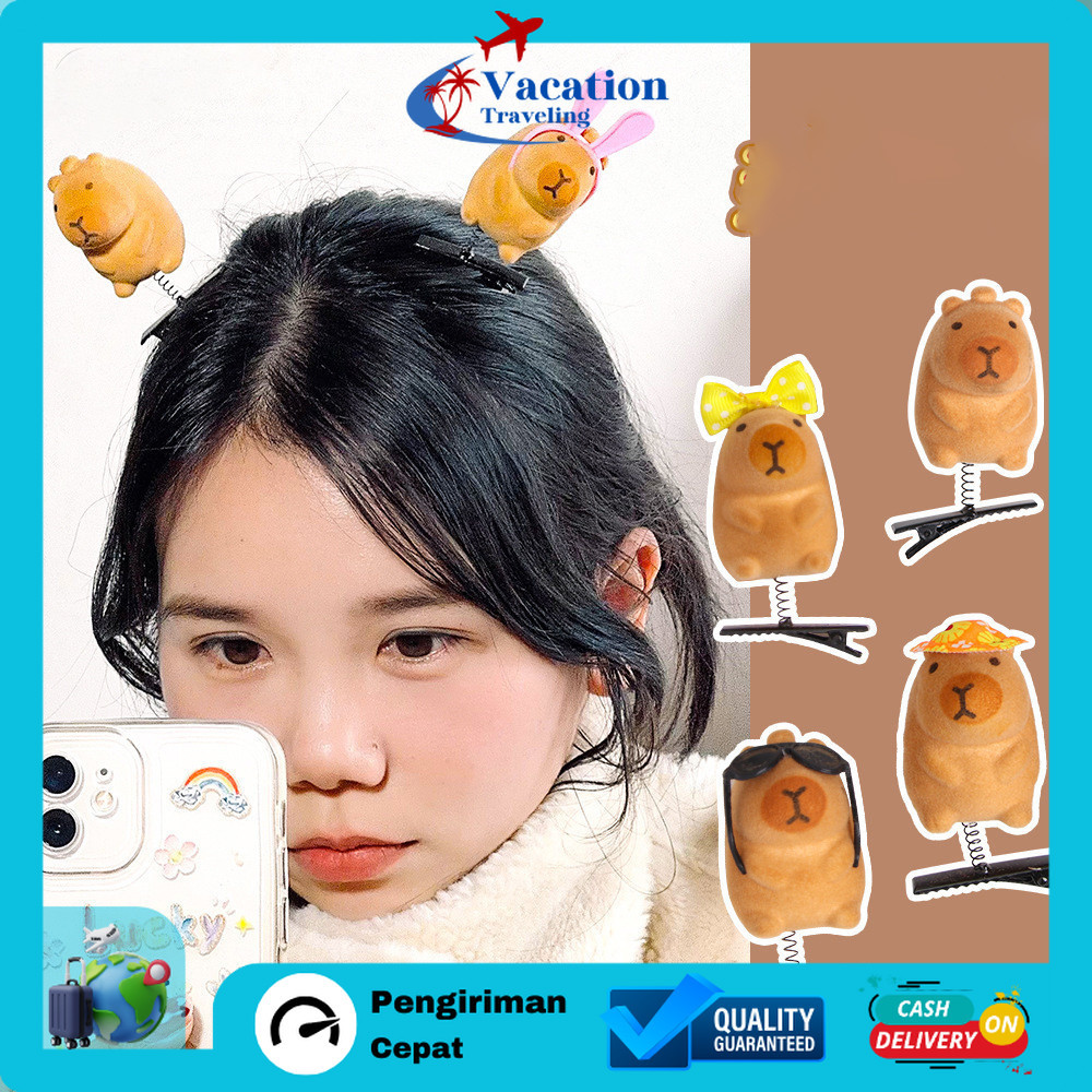 Jual VT - JEPITAN RAMBUT BENTUK CAPYBARA PITA TOPI ANAK PEREMPUAN LUCU ...
