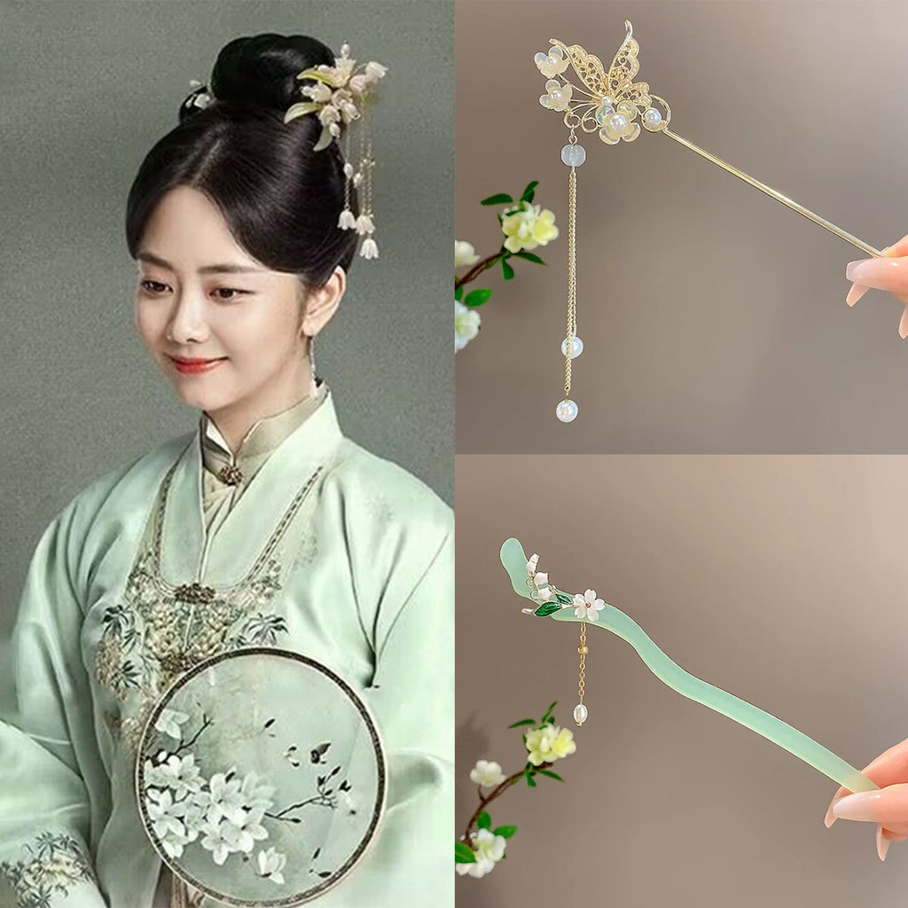 Jual Tusuk Konde Bunga Jepit Rambut Rumbai Camellia Hairpin Gaya Cina ...