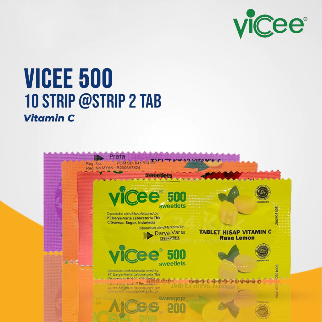 Jual Vicee 500 Vitamin C Suplement Harian Isi 20 Tablet Hisap (10 ...