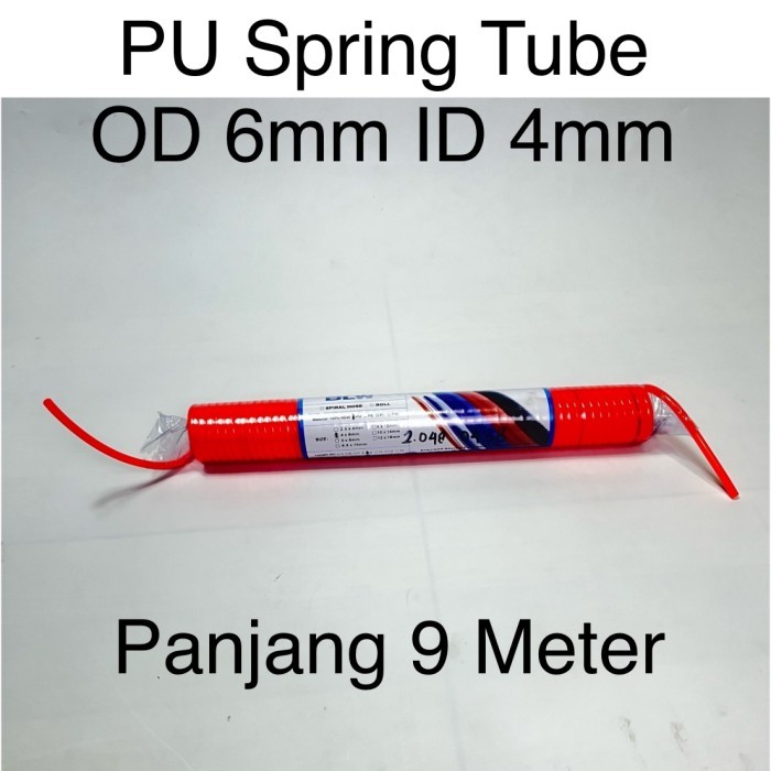 Jual PU 6x4 mm 6mm x 4mm OD 6mm ID 4mm Panjang 9 meter Recoil Hose ...