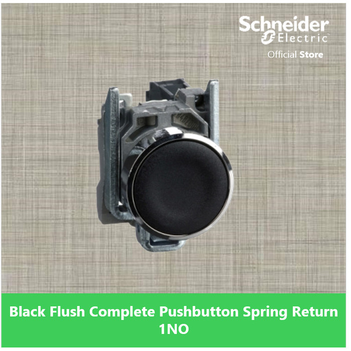 Jual GAE99 Schneider Electric XB4 Push Button Flush 1NO Hitam XB4BA21 ...