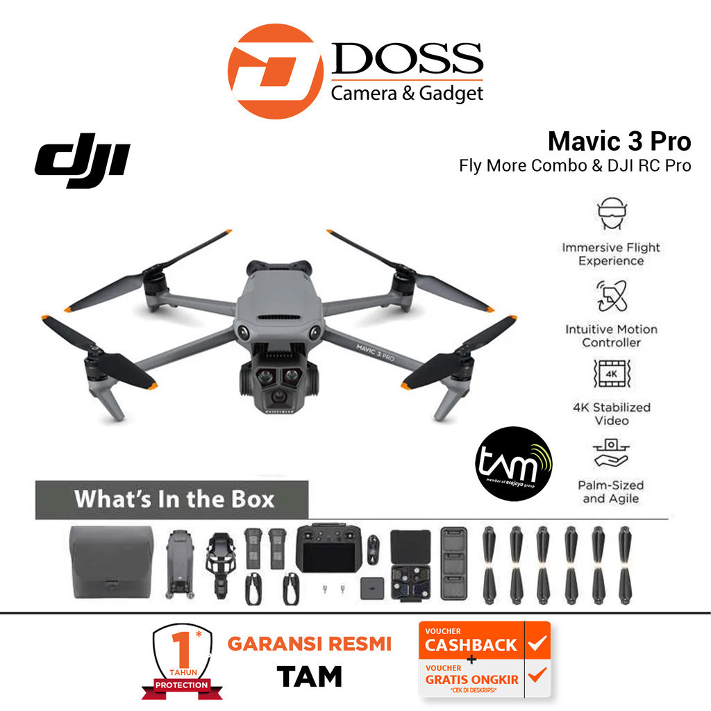 Jual DJI Mavic 3 Pro Drone with Fly More Combo & DJI RC Pro Camera ...