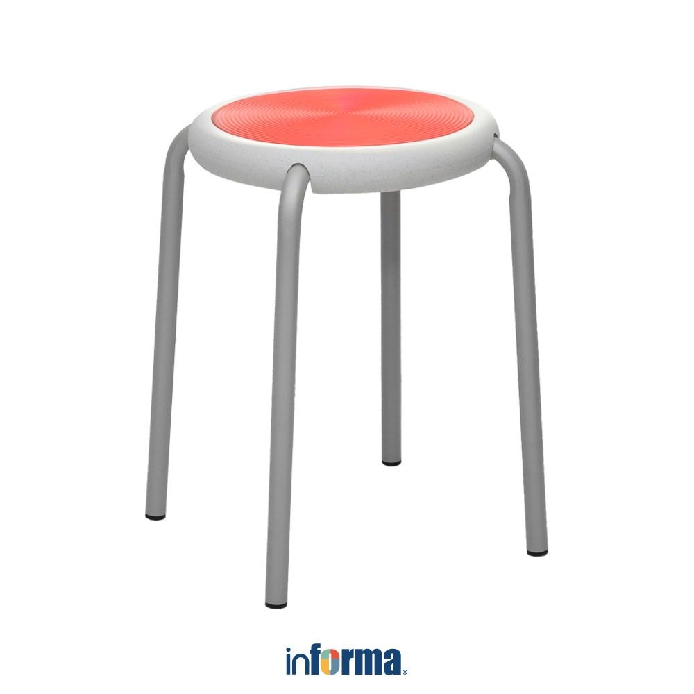 Jual Informa Ally Bangku - Silver/Merah Multipurpose Stool Bangku Makan ...