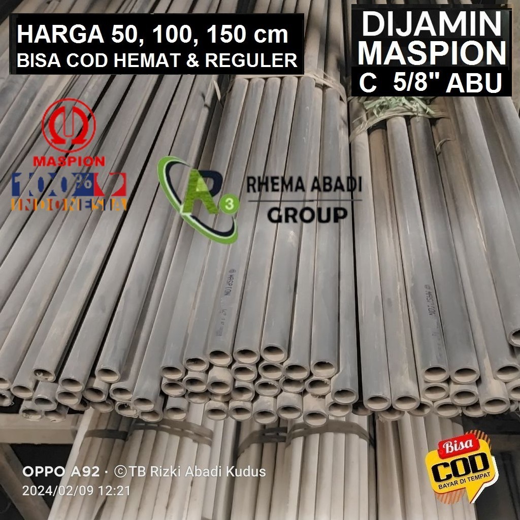 Jual Pralon Pvc Pipa Air MASPION C 5/8