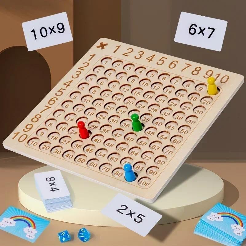 Jual Montessori Multiplication Wooden Board Game Kids Learning ...