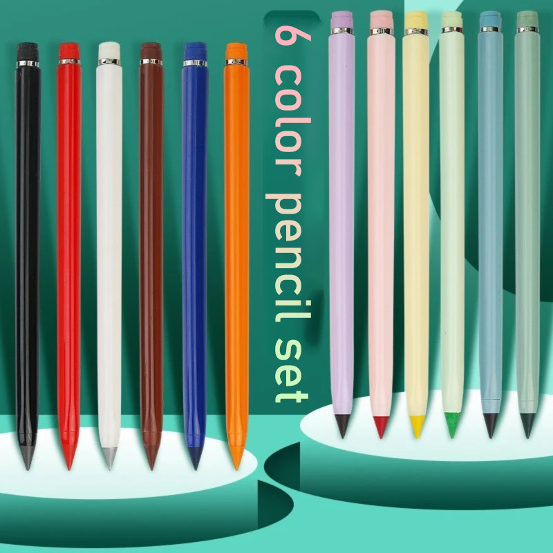 Jual 6 Color Pencil Set Eternal Unlimited Pencil for Kids Infinity Pen ...