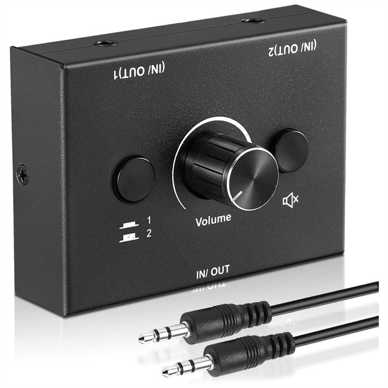 Jual 3.5mm Audio Switcher, 2 Input 1 Output/1 Input 2 Output Audio ...