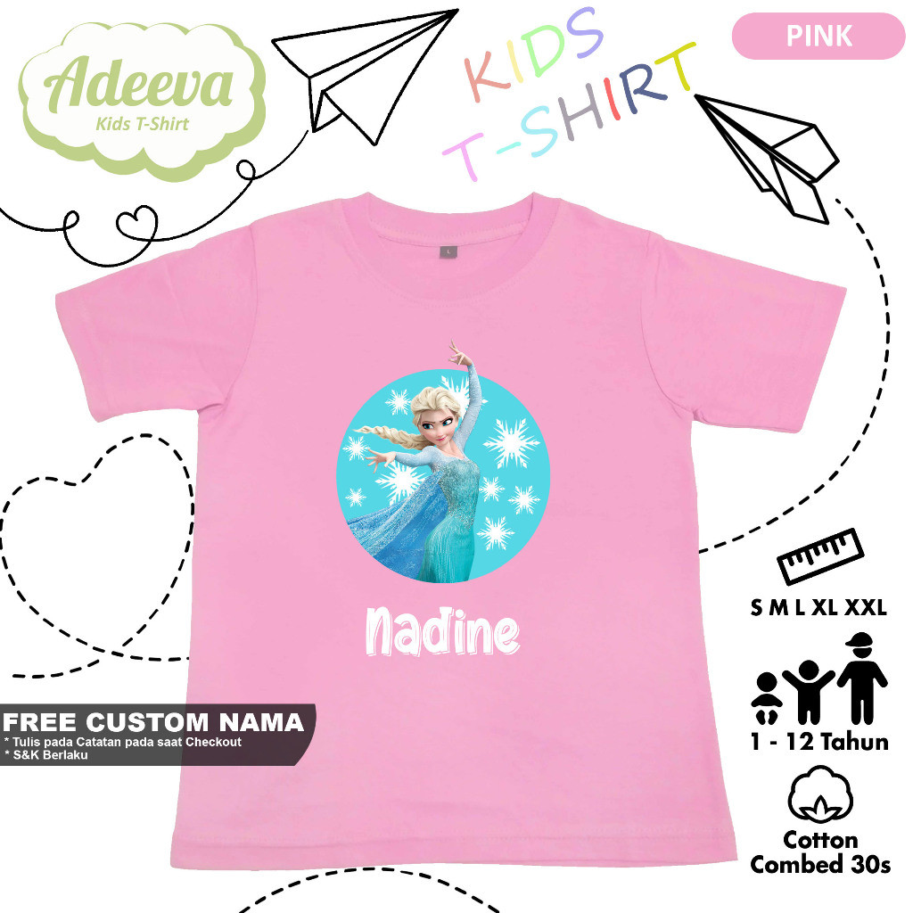 Disney Frozen Ruffle Kaos Anak Perempuan