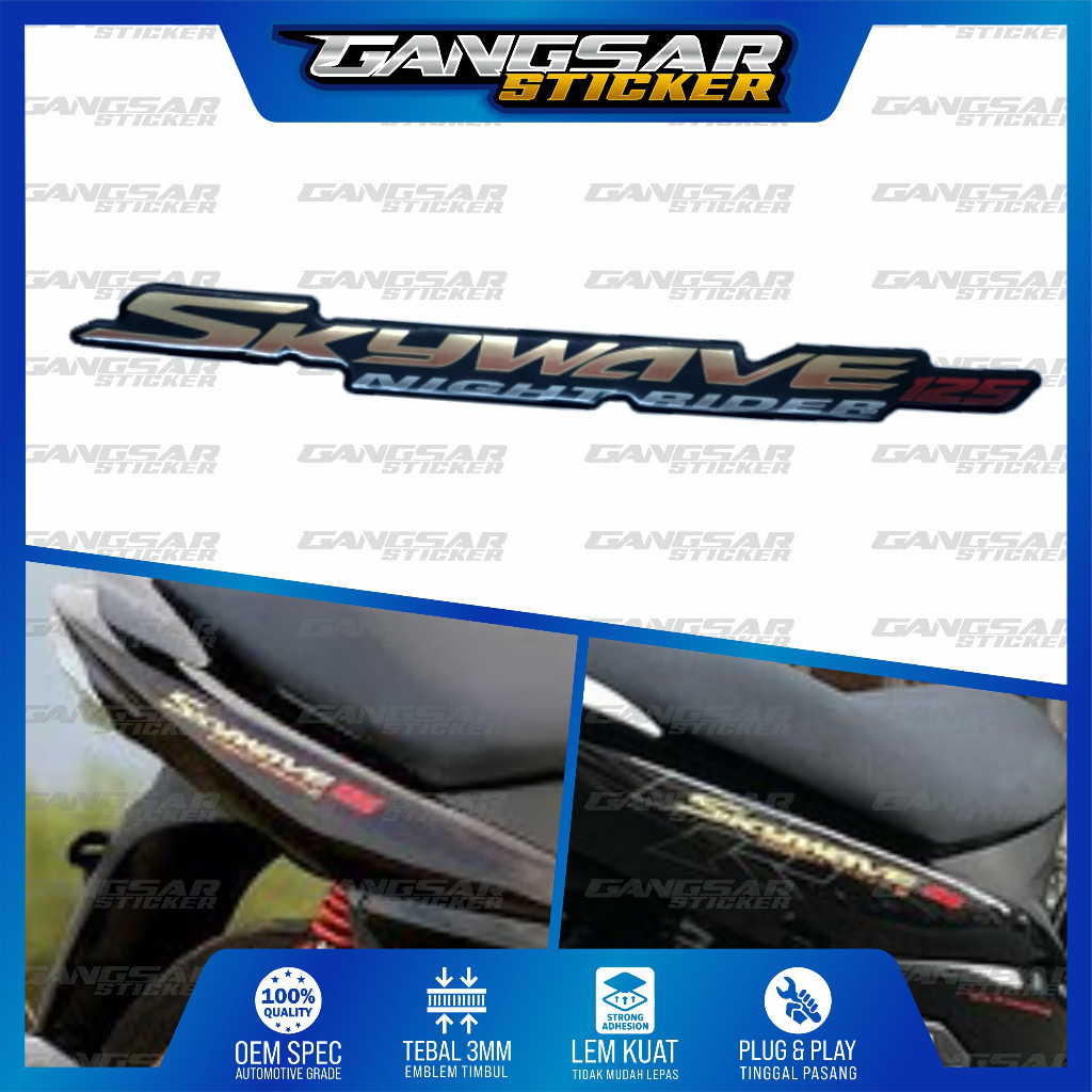 Jual emblem timbul skywave nr suzuki / emblem suzuki skywave night ...