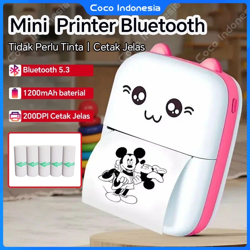 Jual Mini Thermal Printer Bluetooth Pocket Printer Portable Tanpa Tinta ...