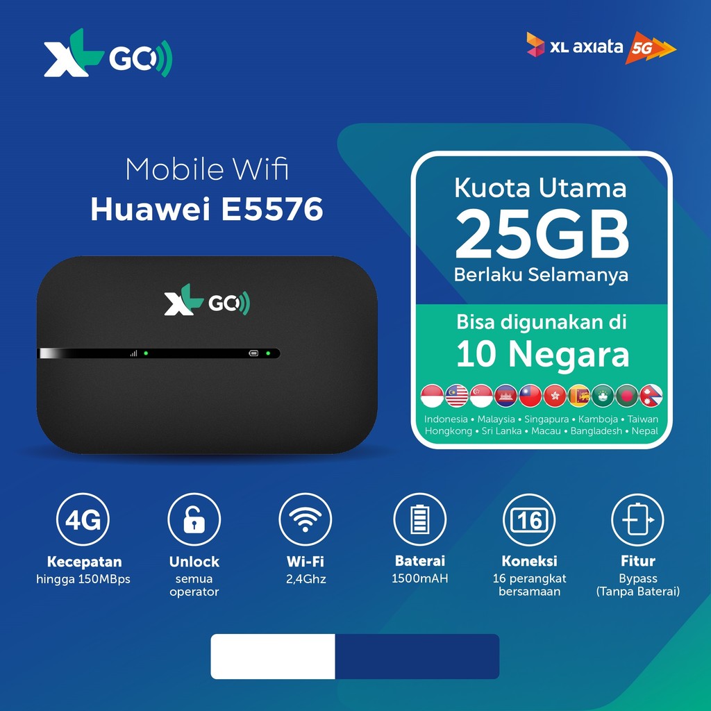 Jual Modem MIFI H1 Huawei 5576 + XL GO 4G | Shopee Indonesia