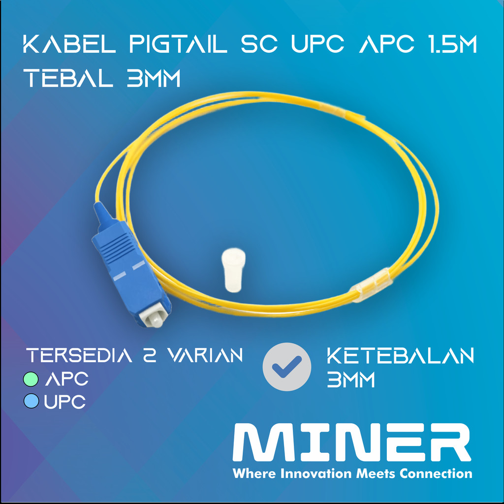 Jual Kabel Pigtail 3mm Fiber Optic FO SC UPC APC Panjang 1.5 Meter ...