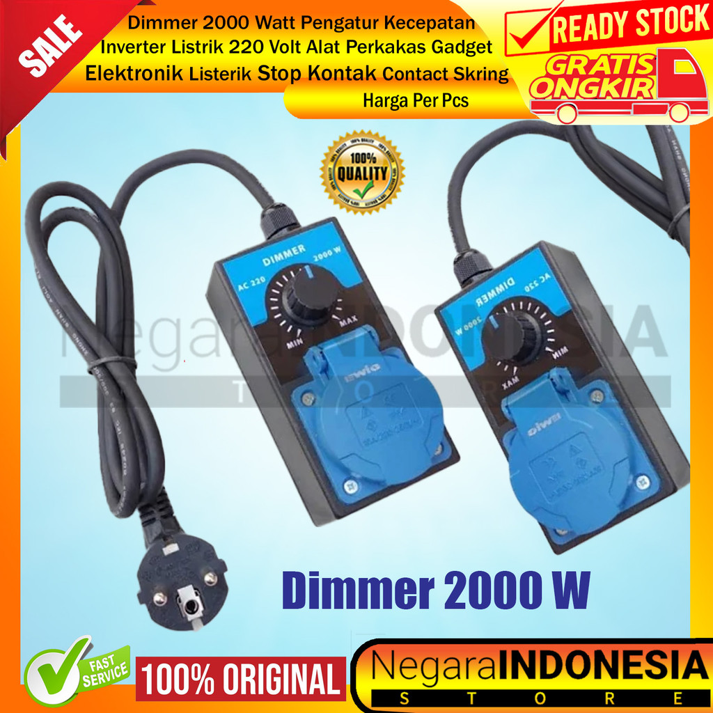 Jual Dimmer 2000 Watt Pengatur Kecepatan Inverter Daya Listrik 220 Volt ...
