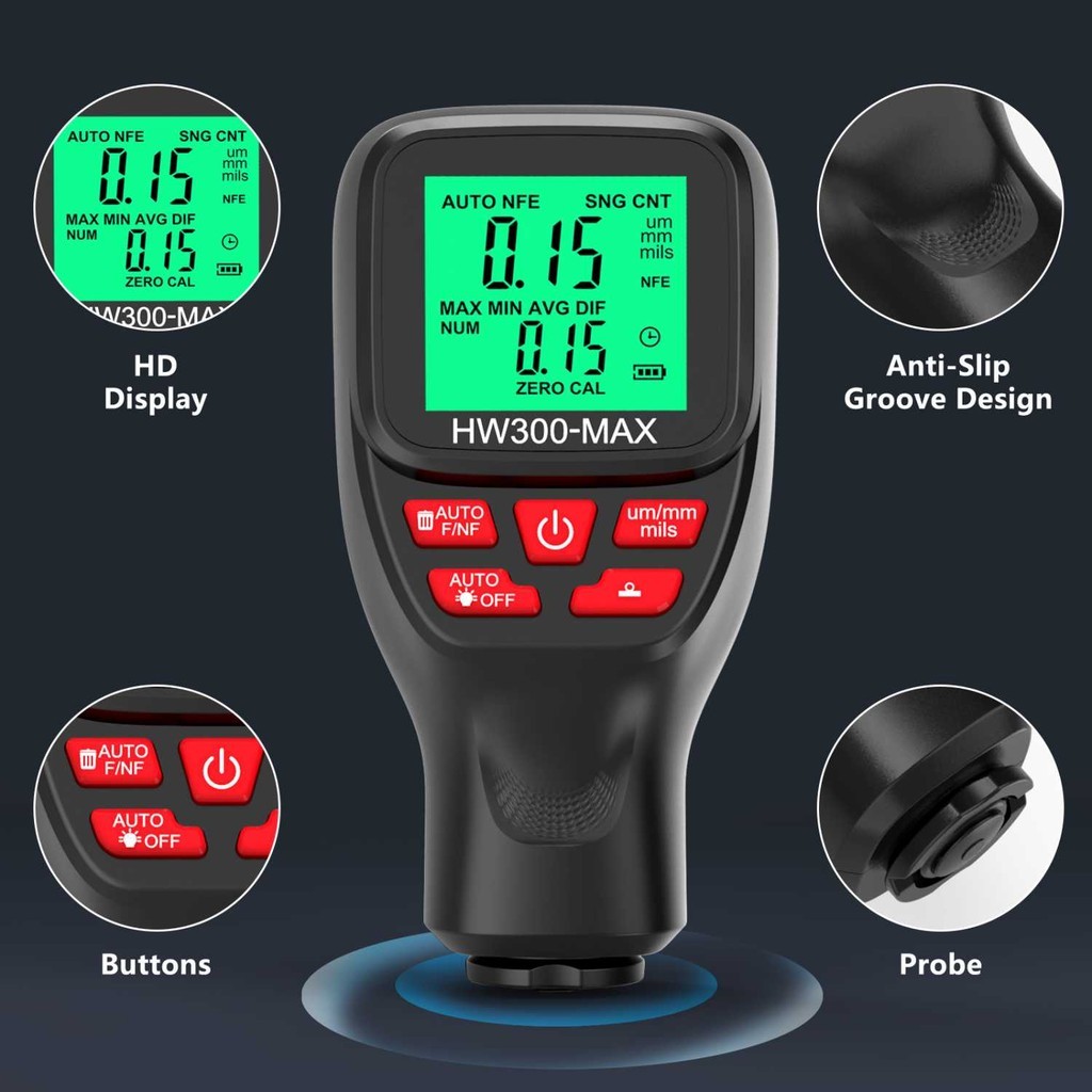 Jual Alat Ukur Ketebalan Cat Digital Coating Thickness Gauge - HW300 ...